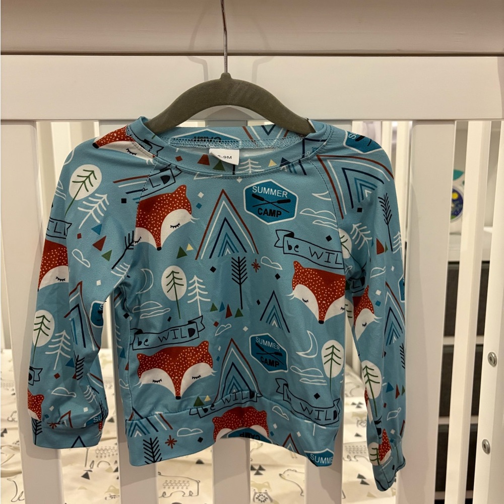 🦊 Kids' Blue Summer Camp Sweater